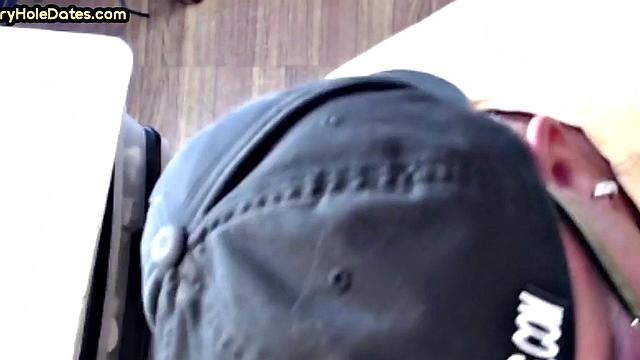 Cum greedy gloryhole DILF sucks in homemade closeup