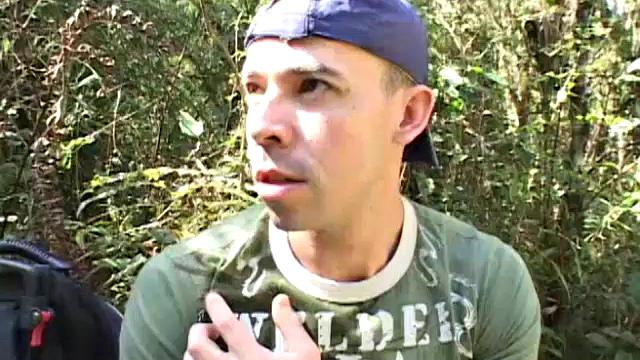 Out for a nature hike, Latino muscle stud Michael and his lover Renzo decide to stop for some lunch and bareback sex. Michael rims Renzo's ass for a while to lube him up to take his big cock up his hungry ass.