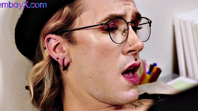 Artist barebacked by studs cock in his gallery