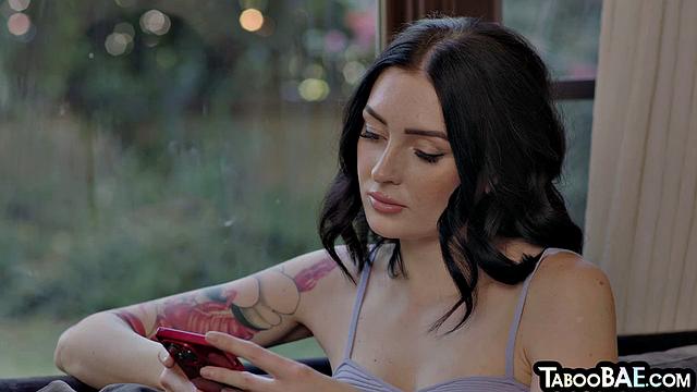 Inked cutie banged by lucky dude