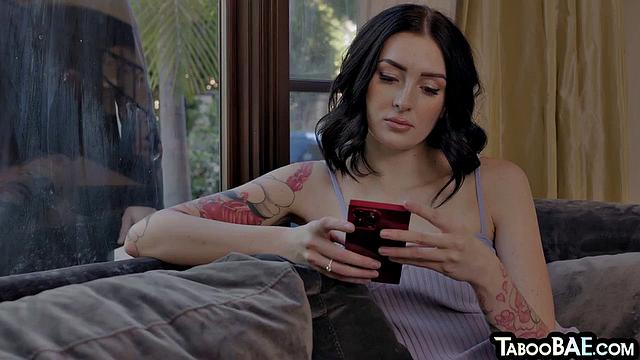 Inked cutie banged by lucky dude