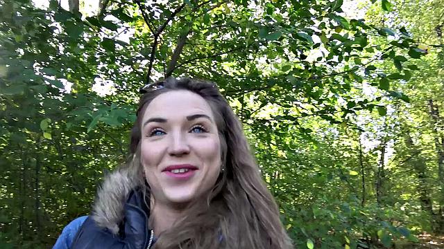 Party babe fucked by the lake