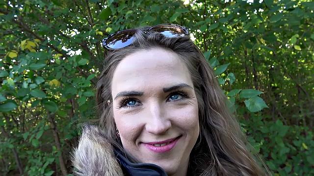 Party babe fucked by the lake