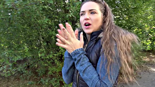 Party babe fucked by the lake