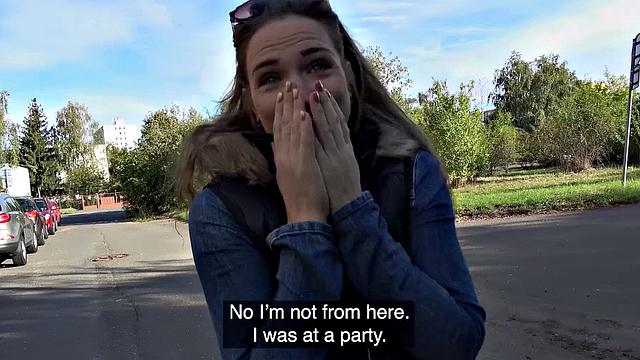 Party babe fucked by the lake