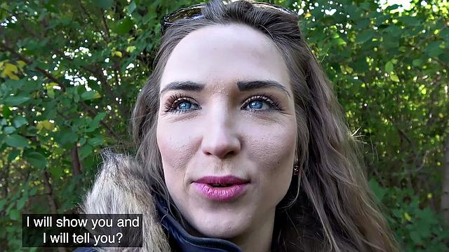 Party babe fucked by the lake