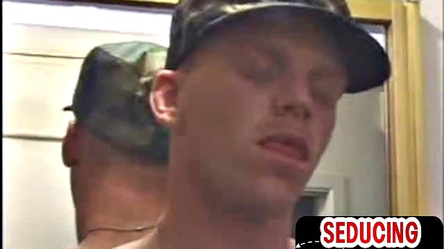 Muscled straight studs get blowjob by gay