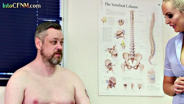 CNFM nurse wanking small chubby cock guy