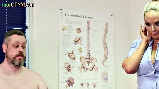 CNFM nurse wanking small chubby cock guy