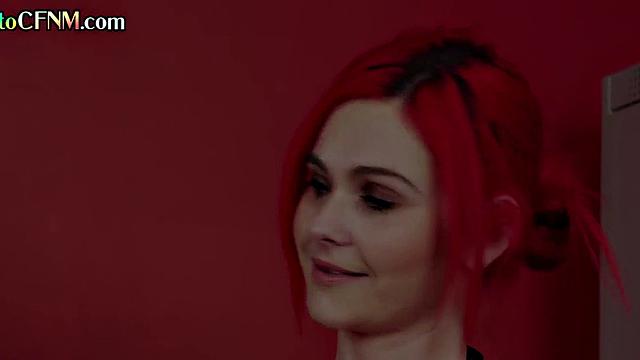 CFNM cheerleaders give lockerroom BJ till cum in mouth