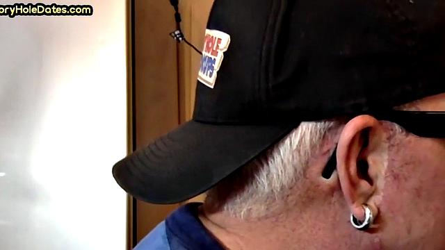 Gloryhole DILF barebacked at home after BJ in closeup