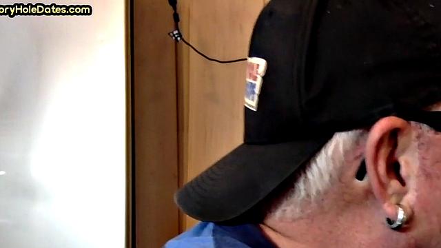 Gloryhole DILF barebacked at home after BJ in closeup