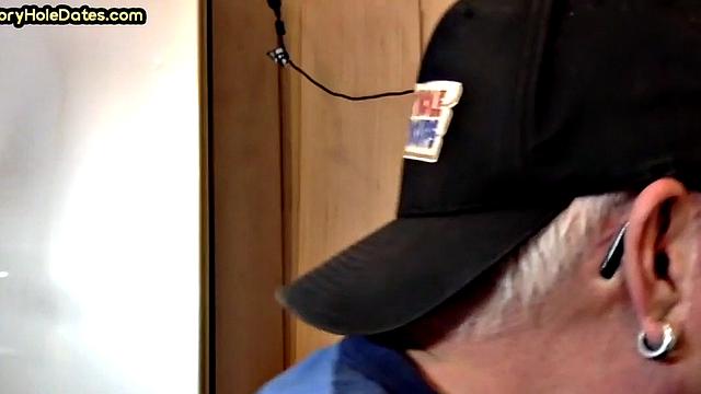 Gloryhole DILF barebacked at home after BJ in closeup