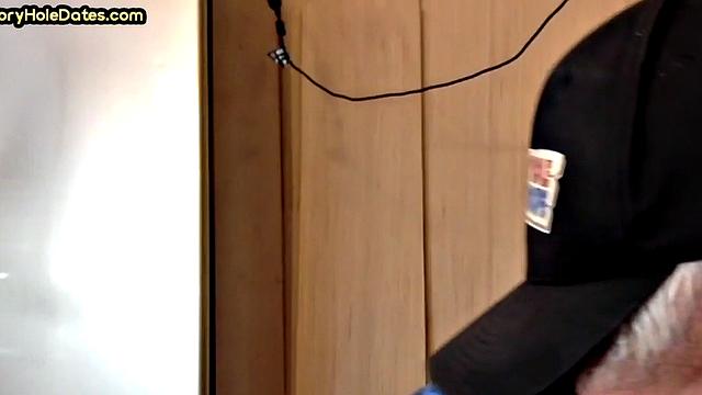 Gloryhole DILF barebacked at home after BJ in closeup