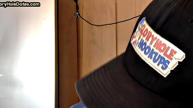 Gloryhole DILF barebacked at home after BJ in closeup