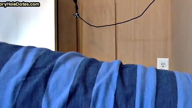 Gloryhole DILF barebacked at home after BJ in closeup