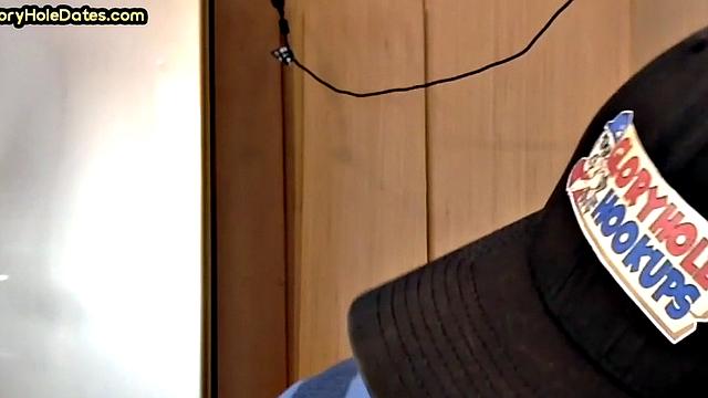 Gloryhole DILF barebacked at home after BJ in closeup