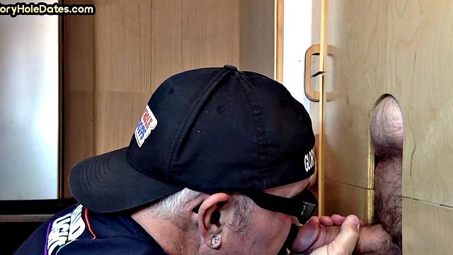 Gloryhole DILF Takes and Sucks Cock in Homemade Video