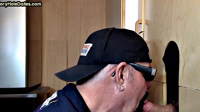 Gloryhole DILF Takes and Sucks Cock in Homemade Video