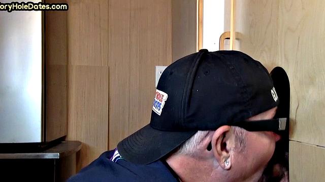 Gloryhole DILF Takes and Sucks Cock in Homemade Video