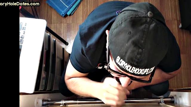 Gloryhole DILF Takes and Sucks Cock in Homemade Video