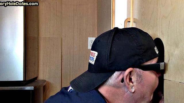 Gloryhole DILF Takes and Sucks Cock in Homemade Video