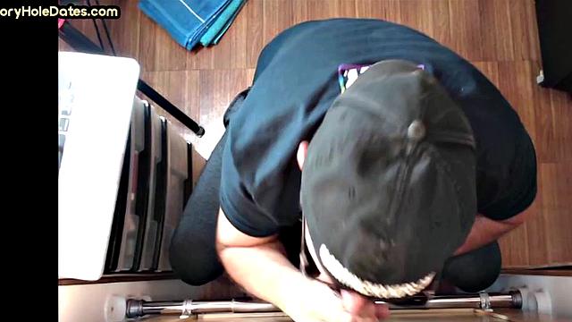 Gloryhole DILF Takes and Sucks Cock in Homemade Video