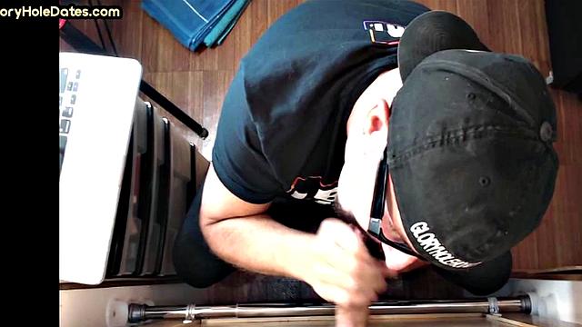 Gloryhole DILF Takes and Sucks Cock in Homemade Video