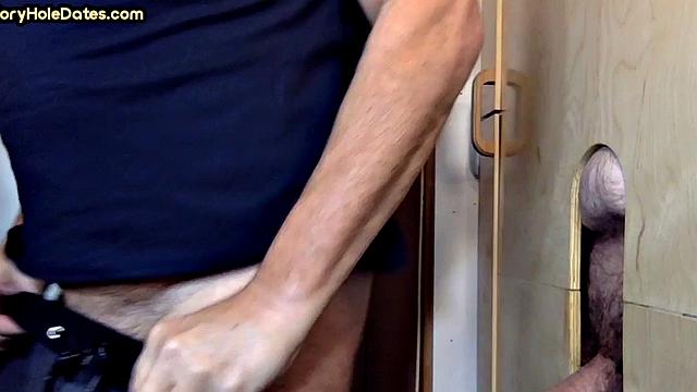 Gloryhole DILF Takes and Sucks Cock in Homemade Video