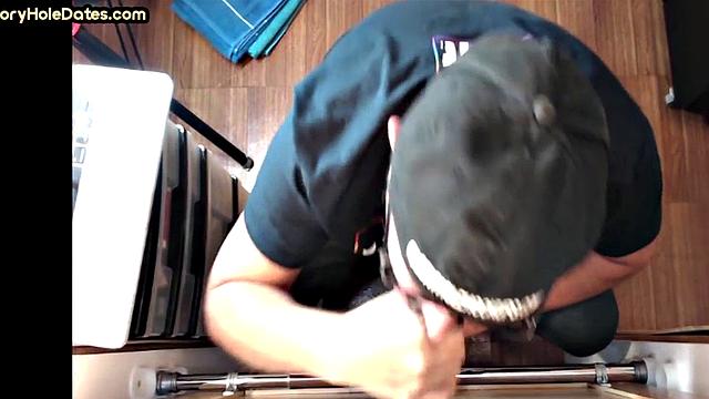 Gloryhole DILF Takes and Sucks Cock in Homemade Video