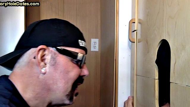 Gloryhole DILF Takes and Sucks Cock in Homemade Video