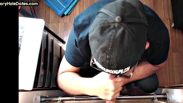 Gloryhole DILF Takes and Sucks Cock in Homemade Video