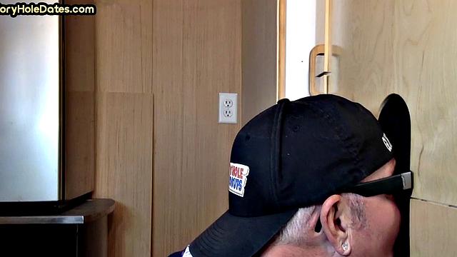 Gloryhole DILF Takes and Sucks Cock in Homemade Video