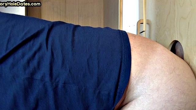 Gloryhole DILF Takes and Sucks Cock in Homemade Video