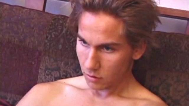 Brock Labelli is feeling a bit horny so he lubes up his stiff dick and begins stroking. But soon he ends up sucking on a crewmember's cock. Brock coaxes out a monster load from the guy, andthen explodes his own messy nut. Short interview follows.