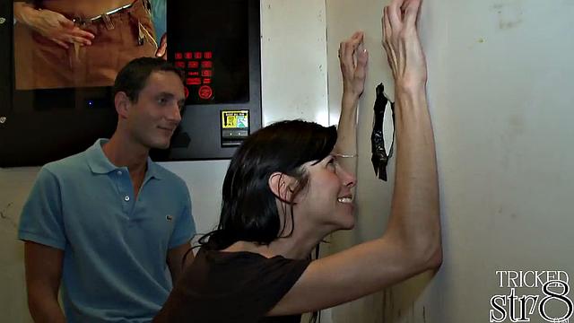 Cocksucking gloryhole gay made straight guy cum in his mouth