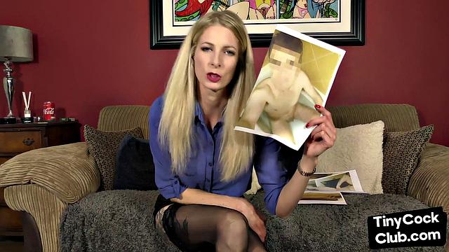 teasing woman enjoys talking dirty about small dicks