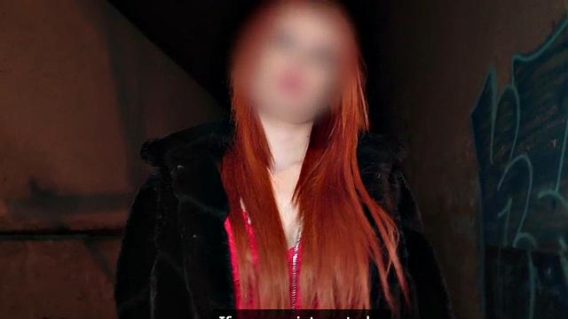 Picked up busty redhead doggystyled in van for cash