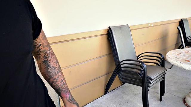 Baited stud fucks gay ass in public outdoor for money