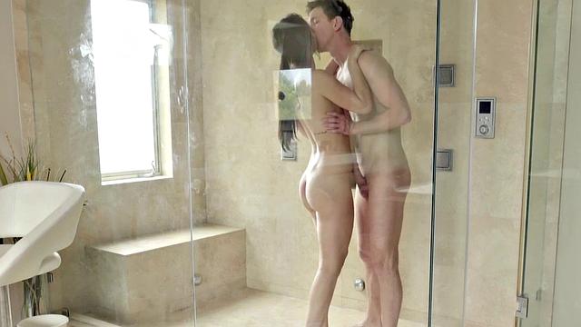 A cute slut in lingerie get down and dirty with her toys in the bathtub