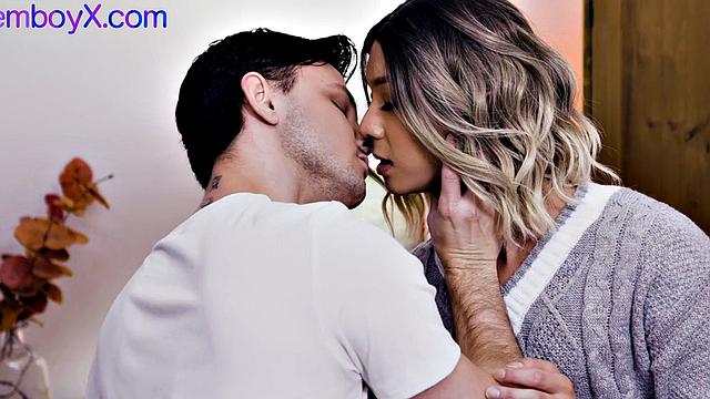 Skinny Asian femboy bareback fucked in butthole by boyfriend