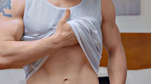 Eager solo jock wanks cock and cums after casting