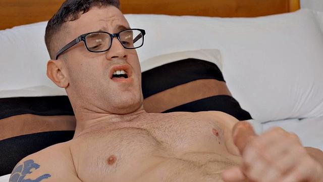 Eager solo jock wanks cock and cums after casting