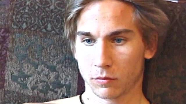 Stripped and Tuned Into a Porn Video, Scruffy Brock Strokes his Stiff Cock