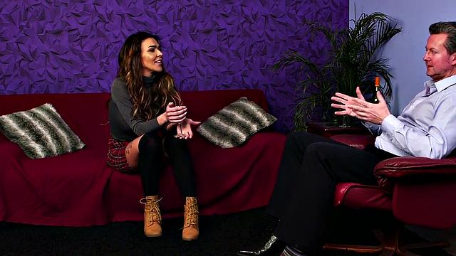 British voyeur MILF teases wanking BF and watches him cum