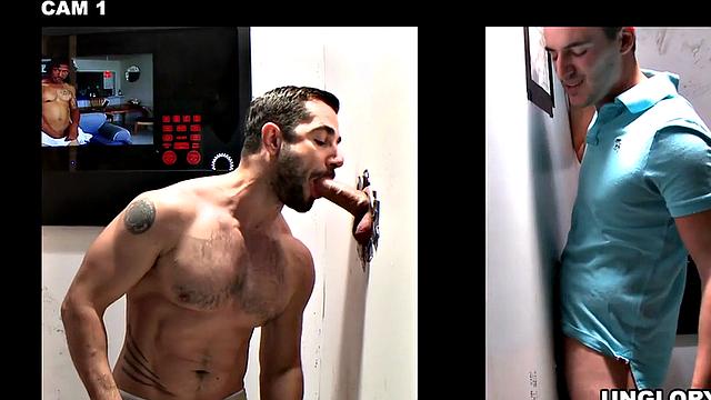 Fooled gloryhole straight enjoys Blowjob