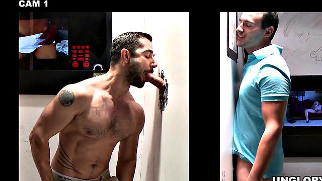 Fooled gloryhole straight enjoys Blowjob