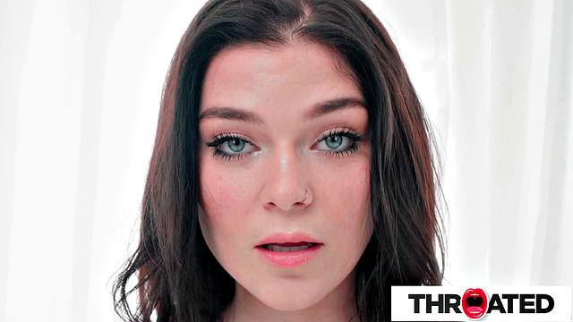 Throated - SEE A HOT BRUNETTE Get Face Fucked & Throated Hard