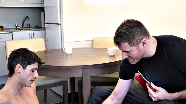 Petite 21yo boy fucked by daddy on kitchen table