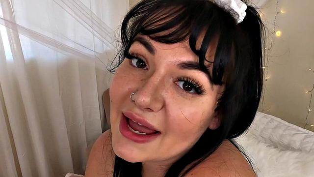 Big boobs stepdaughter pussy and titty fucked in POV